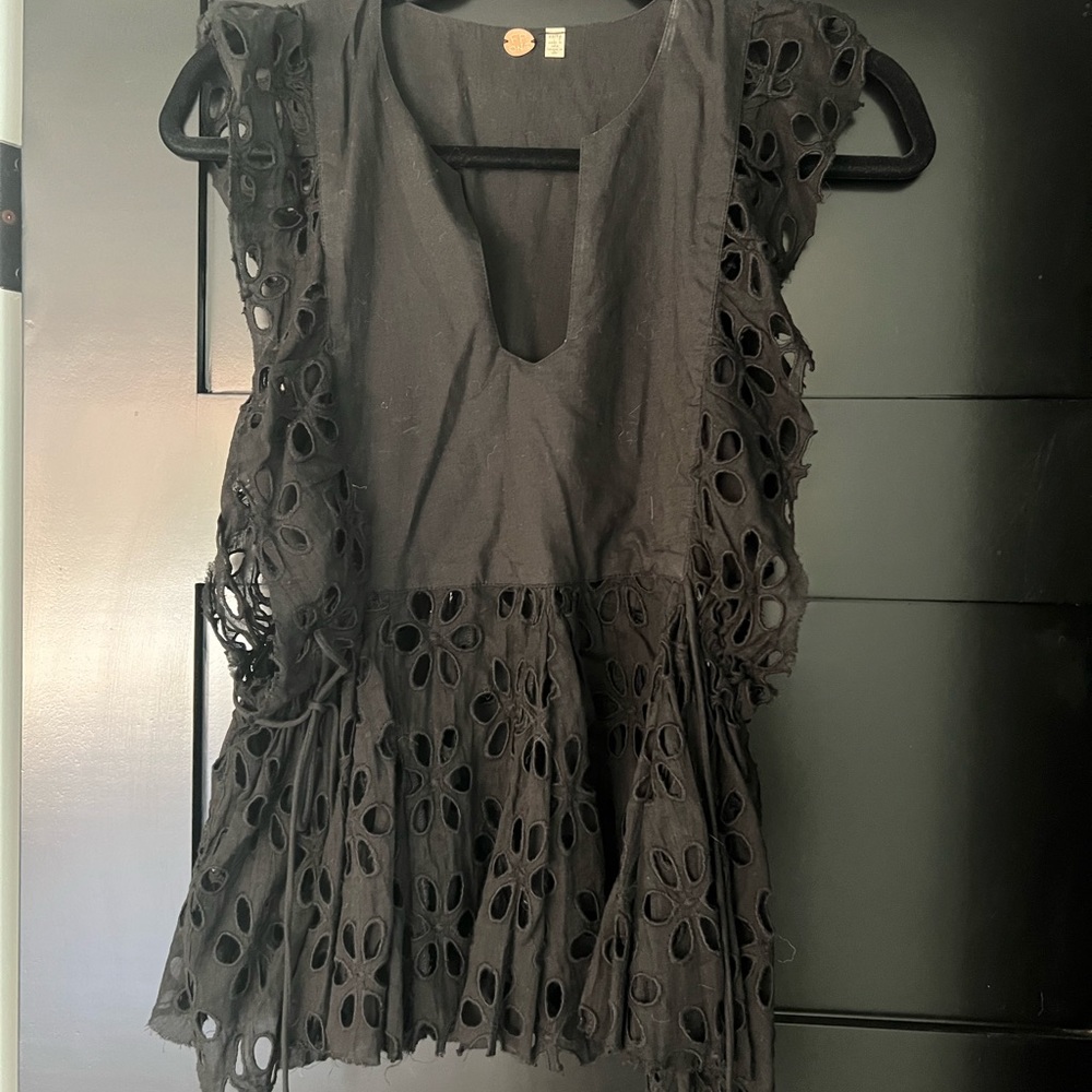 Free people lace black top